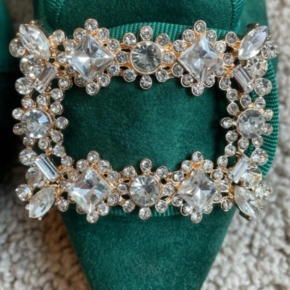 BEAUTIFUL SUEDE FLATS WITH BLING    NEW IN BOX - Picture 9 of 11